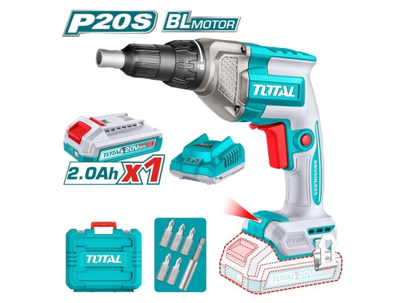 Bộ máy vặn vít tường thạch cao dùng pin 20V Total TDSLI204281 - hình ảnh sản phẩm thực tế 1