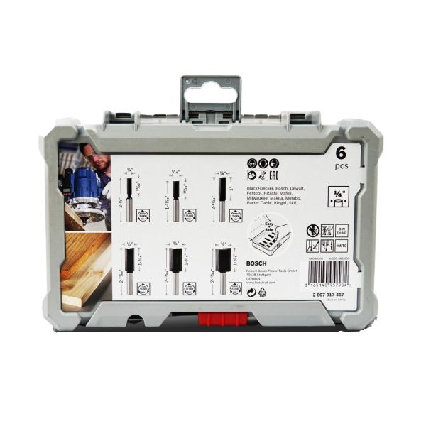 Bộ mũi phay thẳng 6 món (Mới) BOSCH 2607017467 - hình ảnh sản phẩm thực tế 1