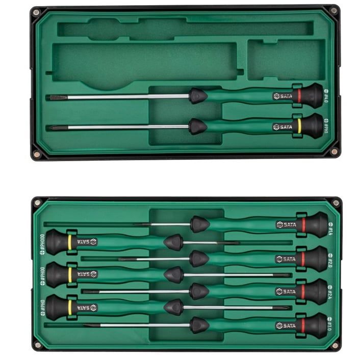 Bộ Tua Vít Điện Tử 9 Cây SATA 09316 Chính Hãng Cho Sửa Chữa Điện Tử - hình ảnh sản phẩm thực tế 1