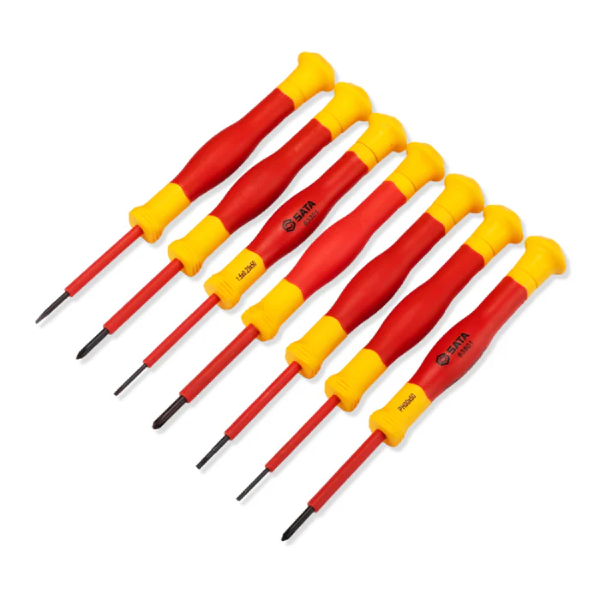 Bộ Tua Vít Đầu Dẹp Và Bake 7 Chi Tiết SATA 09318 Chính Hãng Cho Điện Tử - hình ảnh sản phẩm thực tế 1