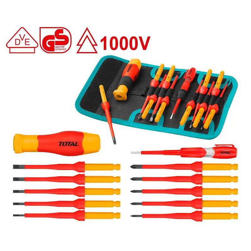 Bộ Tuốc Nơ Vít Cách Điện 12 Chi Tiết Total THKISD1201 - hình ảnh sản phẩm thực tế 1