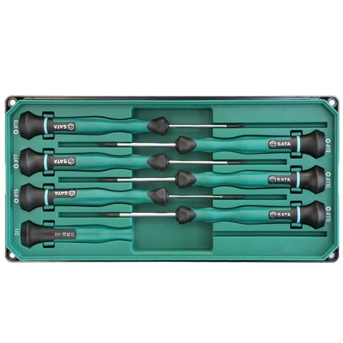 Bộ Tuốc Nơ Vít Sao Cán Dài 6 Chi Tiết SATA 09313 Chính Hãng - hình ảnh sản phẩm thực tế 1