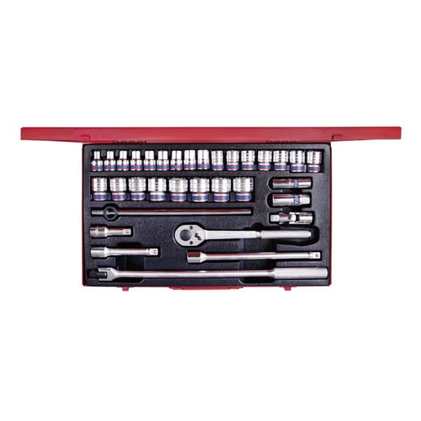 Bộ Tuýp 1/2" 33 Chi Tiết Hệ Mét Kingtony 4534MR Chính Hãng - hình ảnh sản phẩm thực tế 1