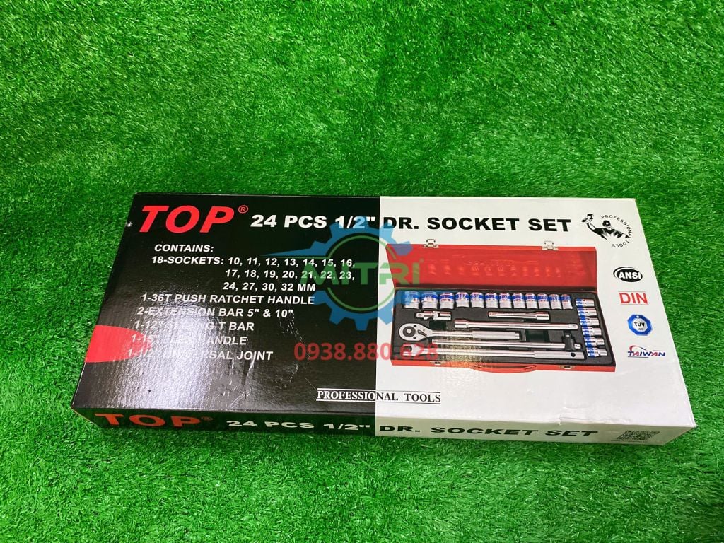 1/2" Bộ tuýp 24 cái hệ mét TOP KW-S424D-1 - hình ảnh sản phẩm thực tế 5