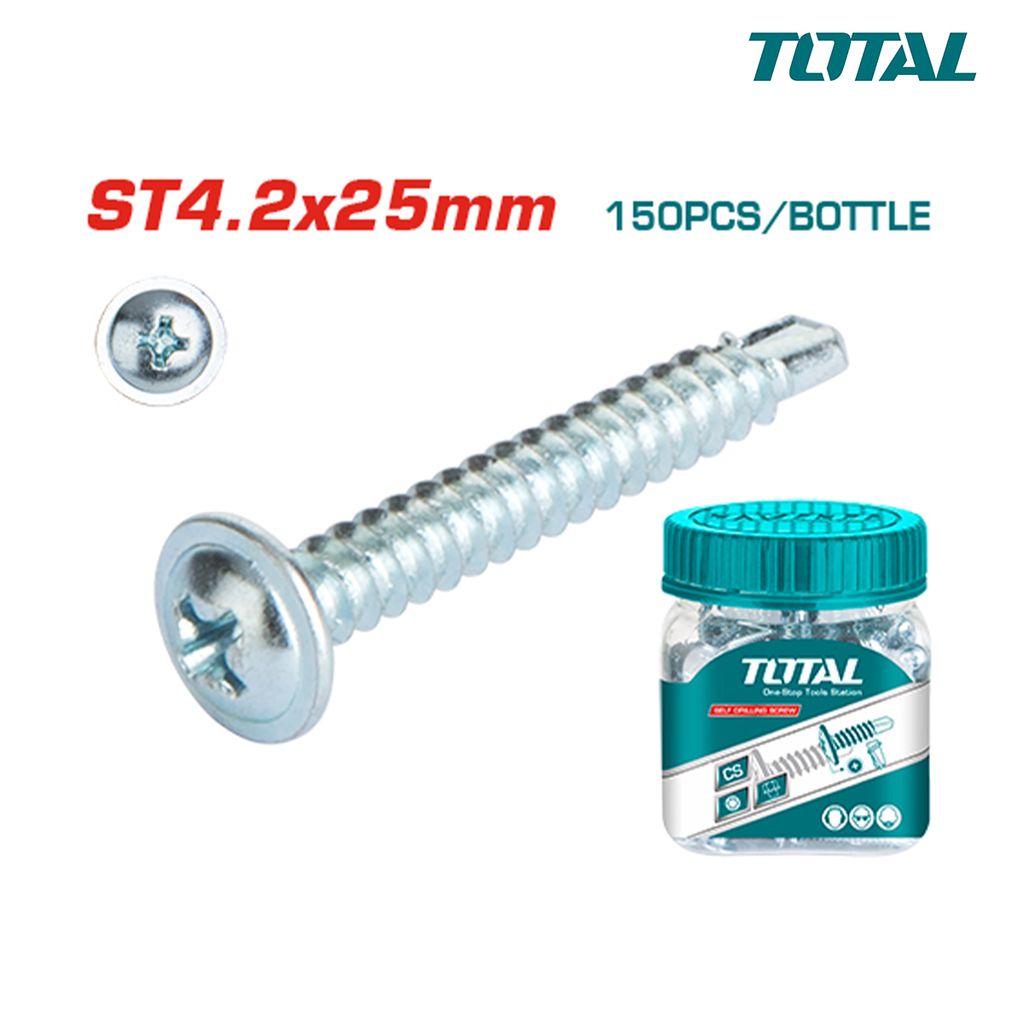 Bộ 150 vít tự khoan ST4.2x25mm TOTAL WJSS4202511 - hình ảnh sản phẩm thực tế 1