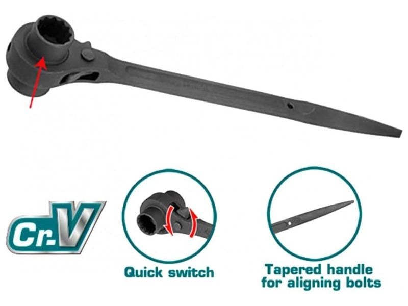 Cờ Lê đuôi Chuột Tuýp đôi 19x22mm Total THTRSW19221