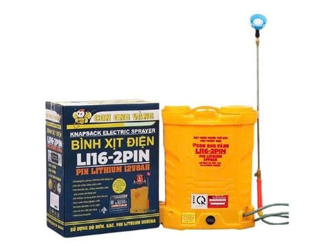 Bình Xịt Điện Con Ong Vàng Li16 Pin Lithium 12V/8Ah Chính Hãng