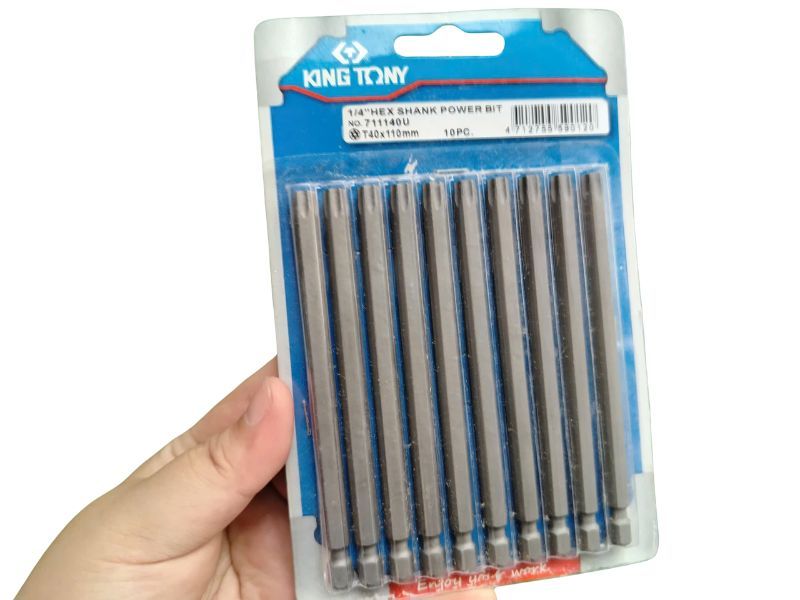 Mũi lục giác hoa thị có lỗ dài 110mm Kingtony 711140U - hình ảnh sản phẩm thực tế 1