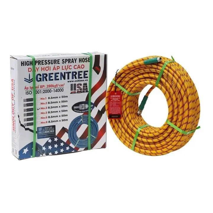 Dây Phun Xịt Rửa Greentree No.3 8.5mm x 50m Chính Hãng – Dây Áp Lực Cao Chịu Nổ 280kgf/cm² - hình ảnh sản phẩm thực tế 1