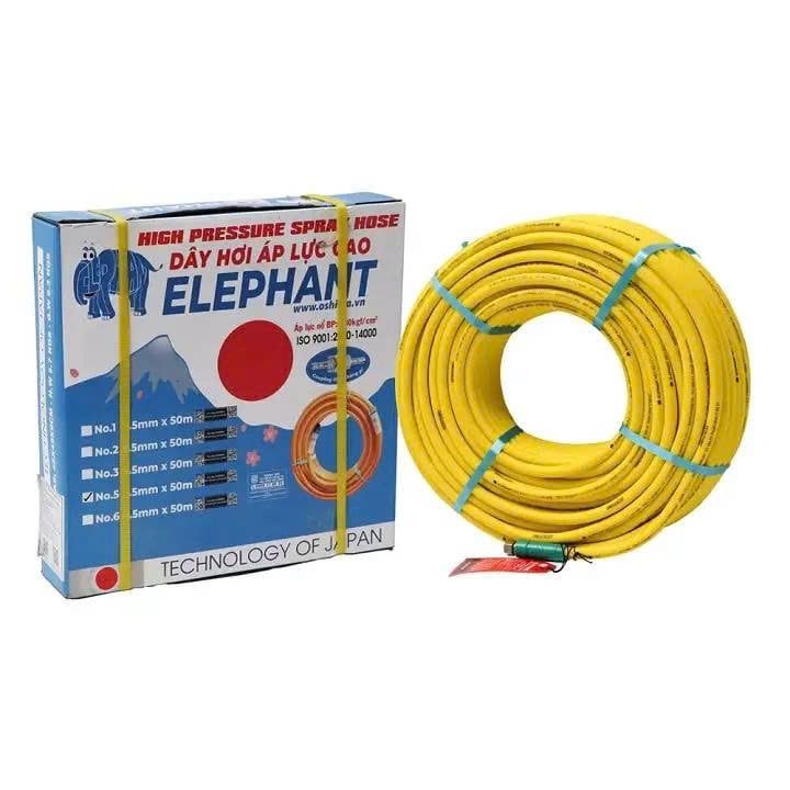Dây Phun Xịt Rửa Elephant No.5 8.5mm x 50m Vàng Chính Hãng Áp Lực Cao - hình ảnh sản phẩm thực tế 1