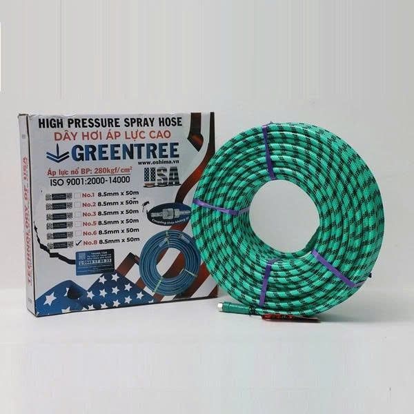 Dây Phun Áp Lực Nhật Bản Cá Sấu Greentree No.8 8.5mm x 50m Xanh Lá Chính Hãng - hình ảnh sản phẩm thực tế 1