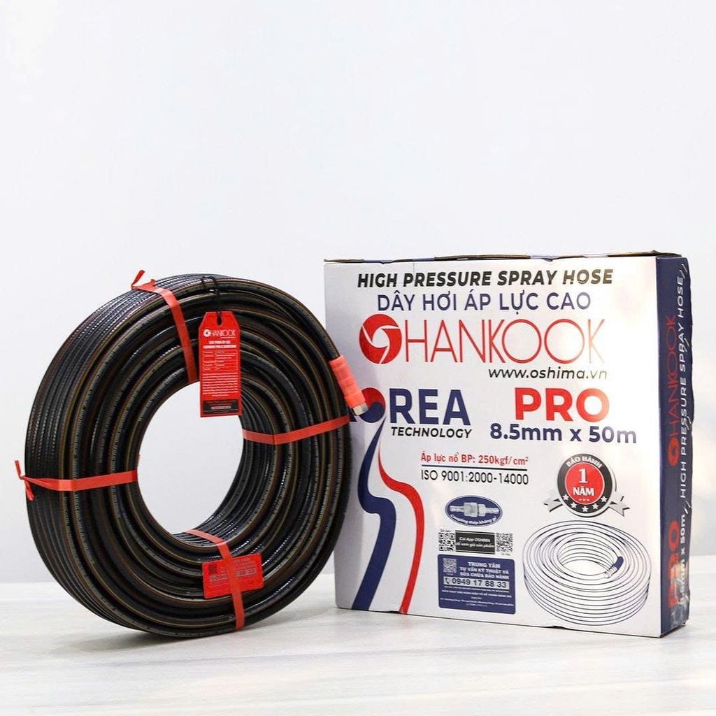 Ống Nhựa PVC HANKOOK Pro 8.5mm x 50m Đen Chính Hãng Áp Lực Cao - hình ảnh sản phẩm thực tế 1