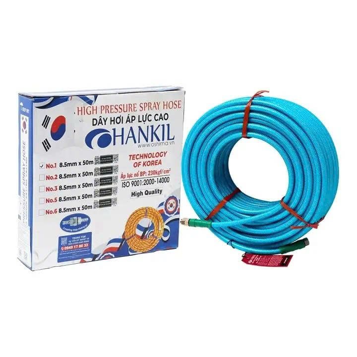 Dây Phun Xịt Rửa Hankil No.1 8.5mm x 50m Xanh Dương Chính Hãng - hình ảnh sản phẩm thực tế 1