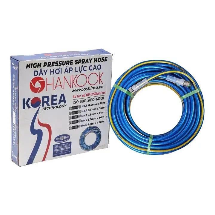 Dây Phun Xịt Rửa Hankook No.5 8.5mm x 50m Xanh Dương Chính Hãng - hình ảnh sản phẩm thực tế 1