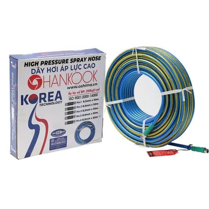 Dây Phun Xịt Rửa Hankook No.6 8.5mm x 50m Xanh Dương Chính Hãng - hình ảnh sản phẩm thực tế 1