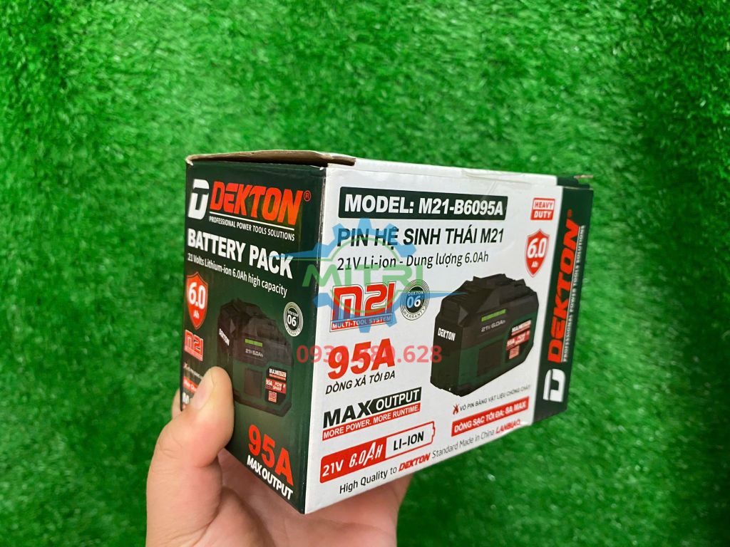 Pin Dekton 21V 6.0Ah M21-B6095A chính hãng - hình ảnh sản phẩm thực tế 3