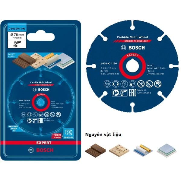 Đĩa cắt đa năng Bosch 76mm (2608901196) cho gỗ, nhựa, thạch cao - hình ảnh sản phẩm thực tế 1