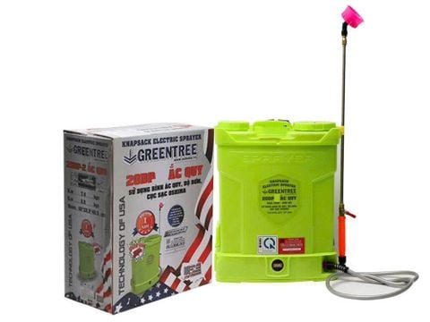 Máy Phun Thuốc Điện Greentree 20DP 20L Bơm Đôi Chính Hãng