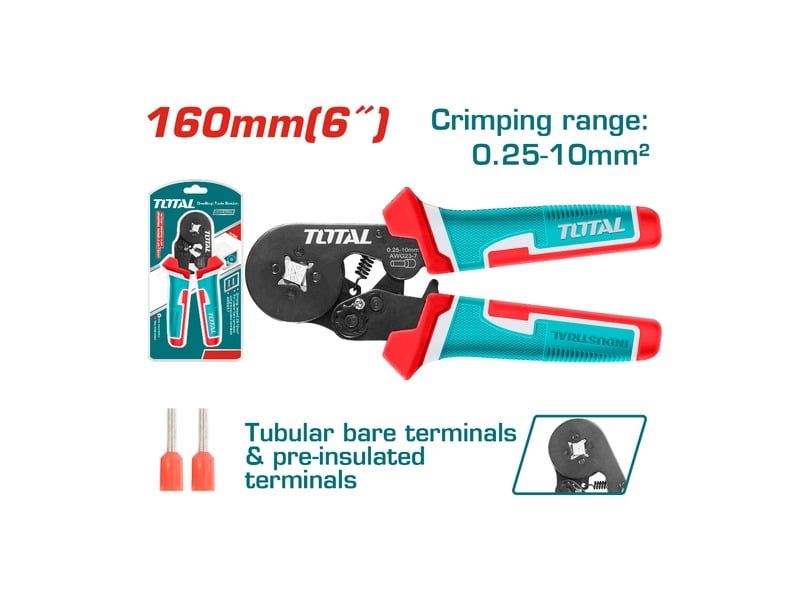 Kềm bấm cos đầu dây cách điện AWG23-7 TOTAL THCPG2510
