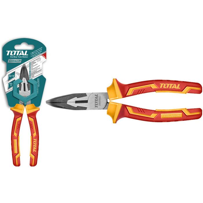 Kìm Mũi Nhọn Mỏ Cong Cách Điện 1000V Total THTIP2481 8" - hình ảnh sản phẩm thực tế 1