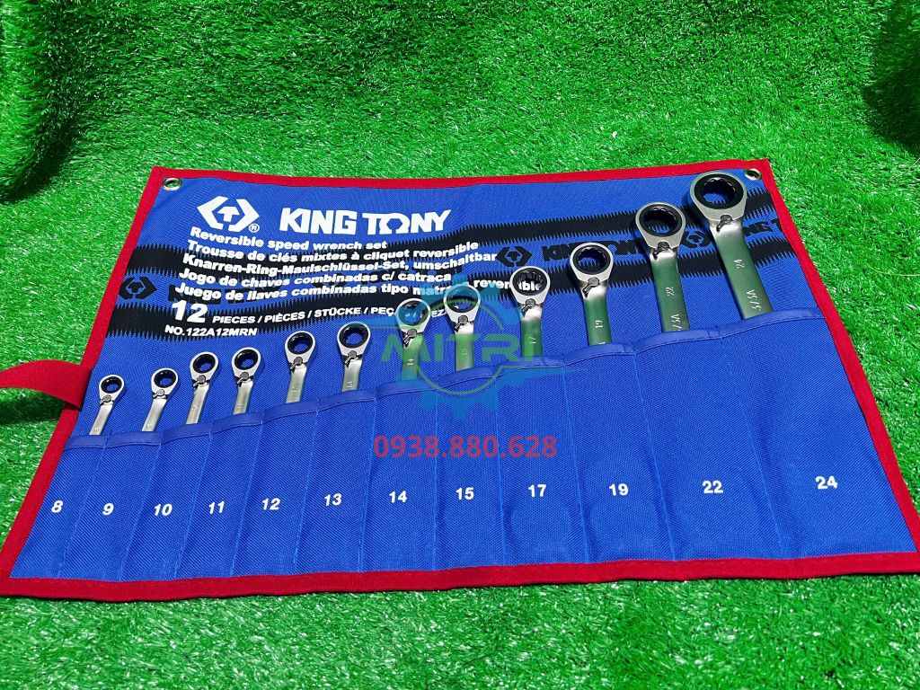Cờ lê vòng miệng 12 cái hệ mét Kingtony 122A12MRN 8-24mm - hình ảnh sản phẩm thực tế 3
