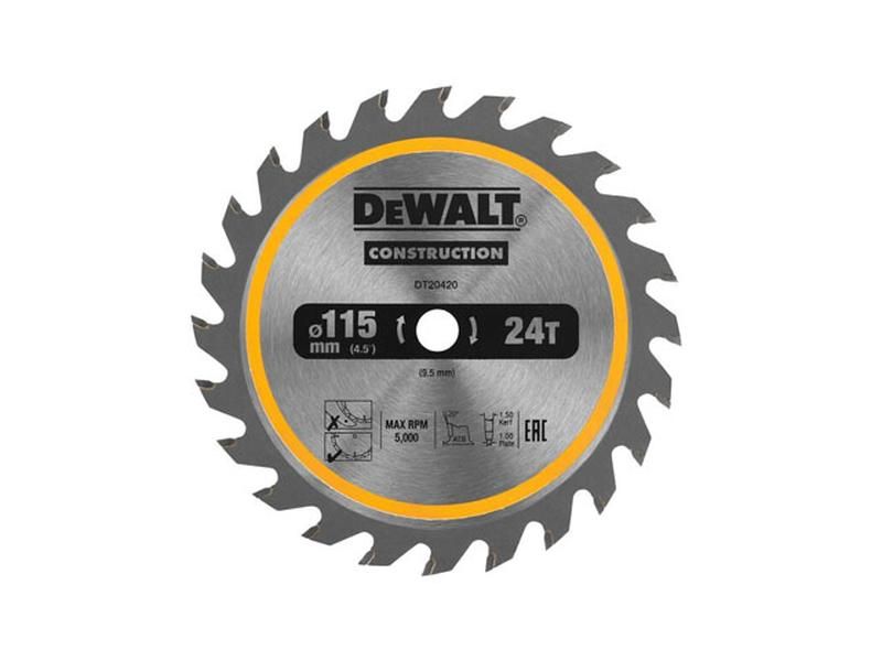 Lưỡi cưa gỗ 115mm 24T DeWalt DT20420-QZ - hình ảnh sản phẩm thực tế 1