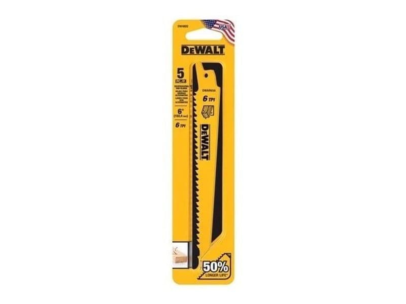 Lưỡi cưa kiếm cắt gỗ có đinh 6"-152.4mm 6TPI DEWALTS DW4802