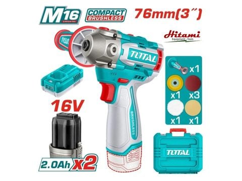 Máy đánh bóng dùng pin 16V TOTAL TAPLI1676 (2 Pin 2.0Ah, 1 Sạc)