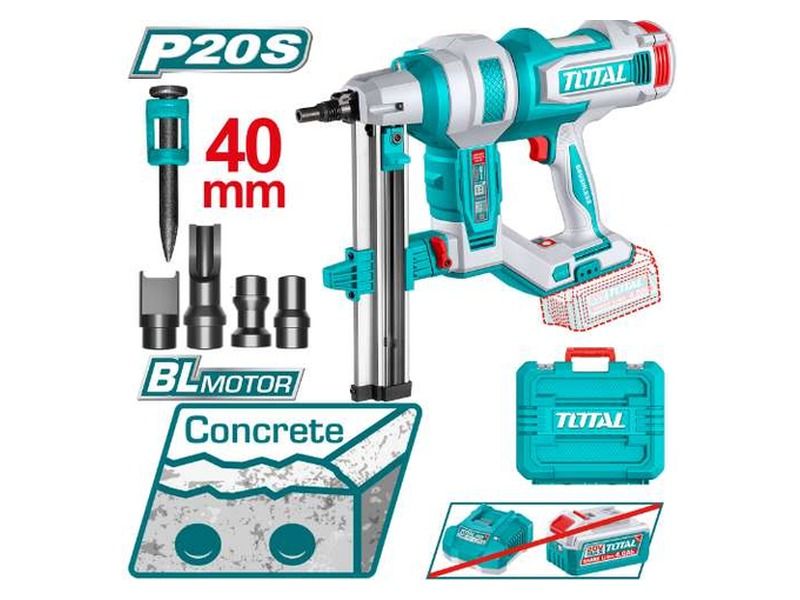 Máy bắn đinh bê tông dùng pin 20V Total TCNLI9008 (2 Pin 4.0Ah, 1 Sạc) - hình ảnh sản phẩm thực tế 1