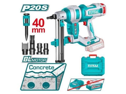Máy bắn đinh bê tông dùng pin 20V Total TCNLI9008 (2 Pin 4.0Ah, 1 Sạc)