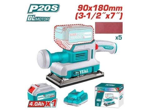 Máy chà nhám dùng pin 20V Total TFSLI20311 (1 Pin 2.0Ah, 1 Sạc)