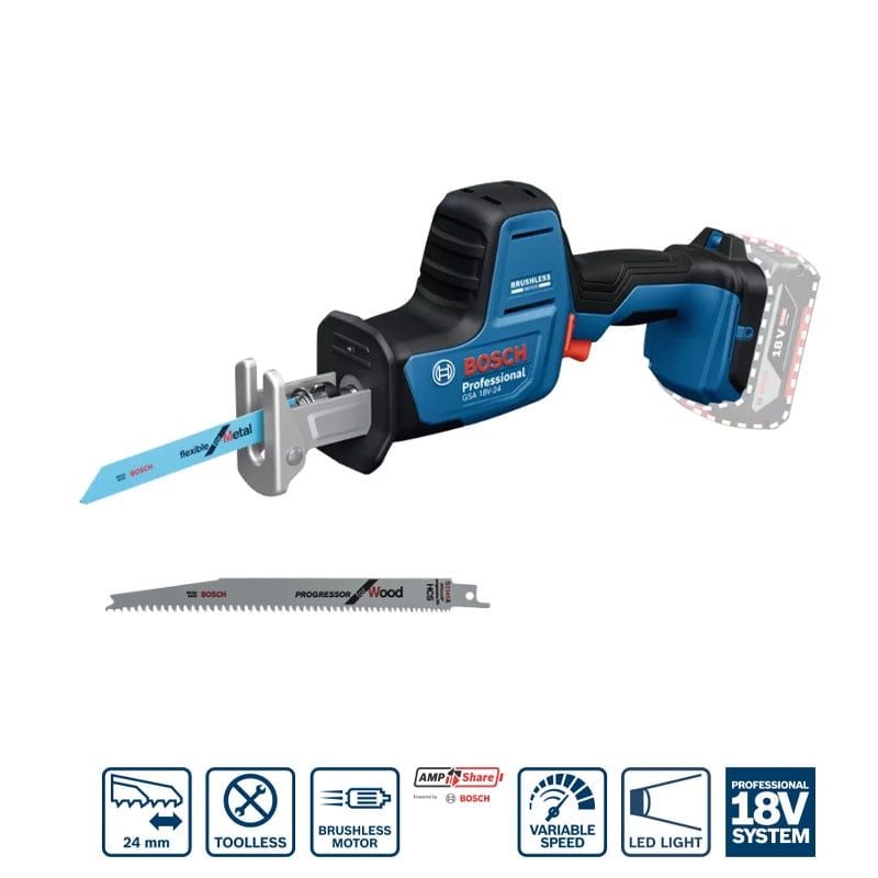 Máy cưa kiếm dùng pin 18V Bosch GSA 18V-24 (SOLO) BOSCH 06016A51L0 - hình ảnh sản phẩm thực tế 1