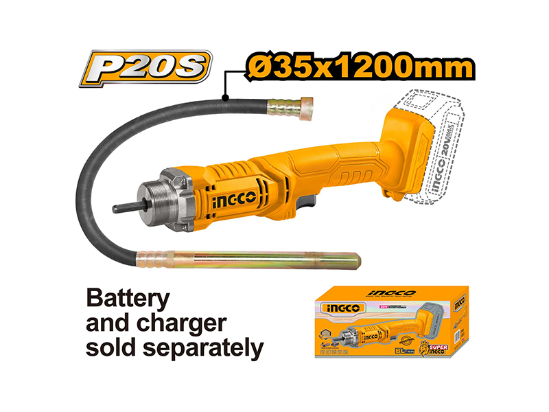 Máy Đầm Dùi Bê Tông Dùng Pin 20V INGCO CCVLI2023011 - hình ảnh sản phẩm thực tế 1