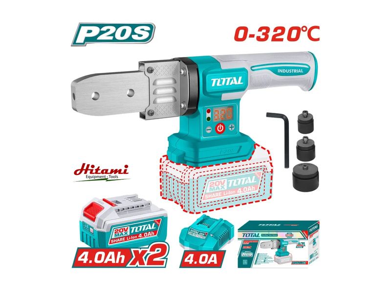 Máy hàn ống nước dùng pin 20V Total TWTLI20182 (2 Pin 4.0Ah, 1 Sạc) - hình ảnh sản phẩm thực tế 1
