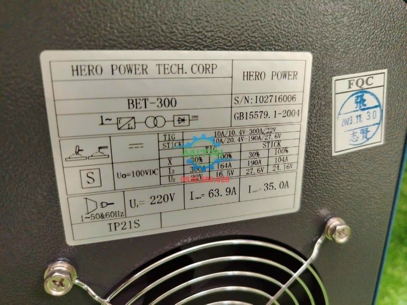 Máy Hàn TIG Hero BET-300 300A Có Xung, Nguồn 220V Chính Hãng Có Sẵn Tại Minh Triết - hình ảnh sản phẩm thực tế 12