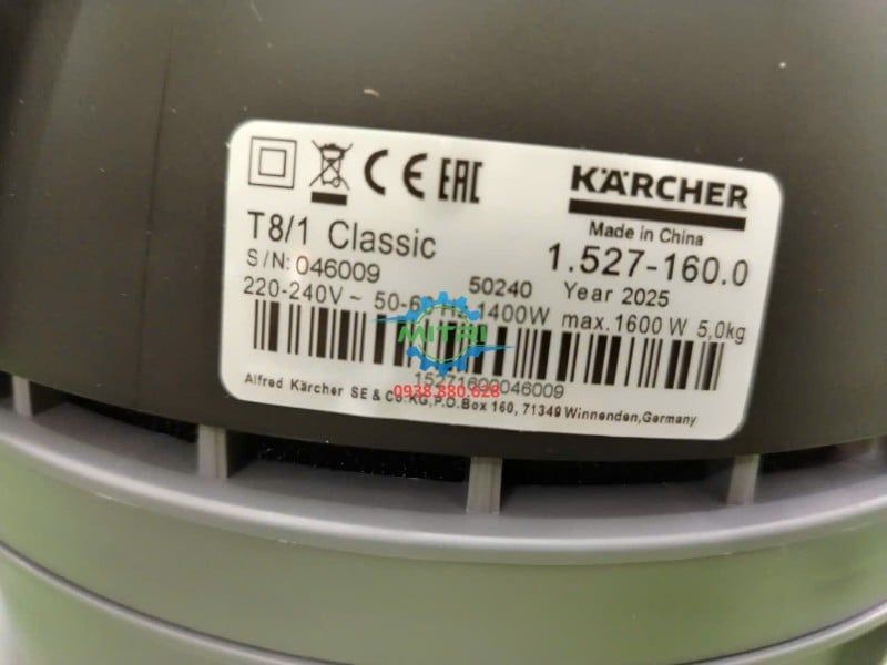 Máy Hút Bụi Karcher T 8/1 Classic 1600W, Thùng 8L Chính Hãng Có Sẵn Tại Minh Triết - hình ảnh sản phẩm thực tế 15