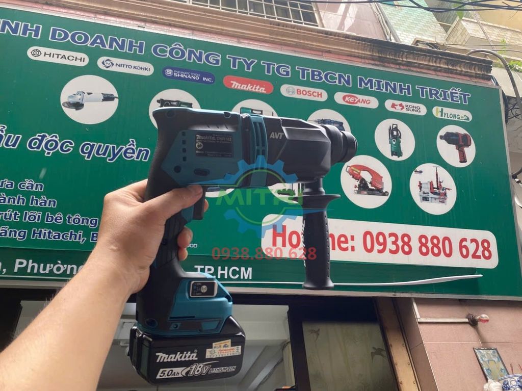Máy Khoan Bê Tông Dùng Pin 18V Makita DHR182RTJ Chính Hãng Có Sẵn Tại Minh Triết - hình ảnh sản phẩm thực tế 2