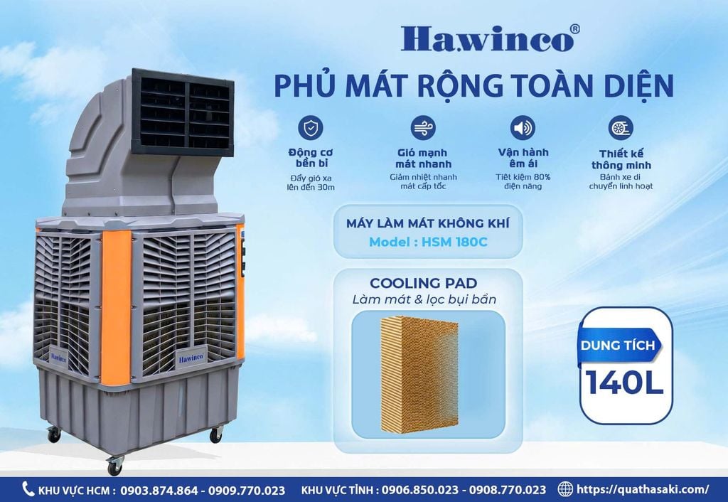 MÁY LÀM MÁT KHÔNG KHÍ HAWIN HSM 180C - hình ảnh sản phẩm thực tế 2