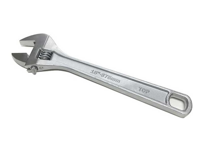 Mỏ lết 15 inch 375mm bằng thép các bon mạ trắng TOP 151226-15