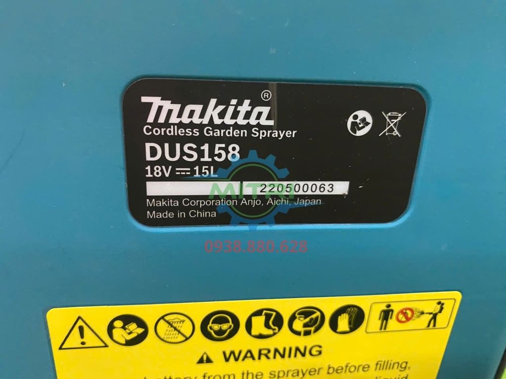 Máy Phun Thuốc Makita DUS158Z 18V 15L Chính Hãng Có Sẵn Tại Minh Triết - hình ảnh sản phẩm thực tế 2