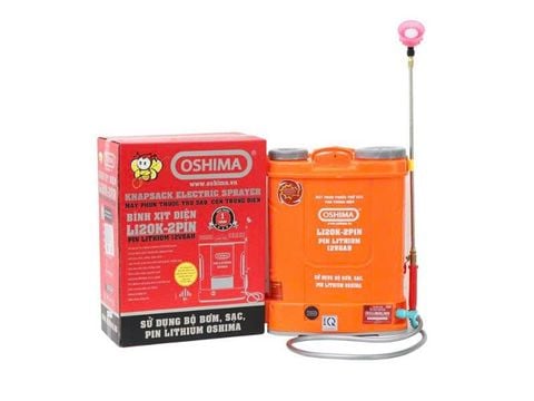 Bình Xịt Điện Oshima Li20K Pin Lithium 20L Chính Hãng Màu Cam