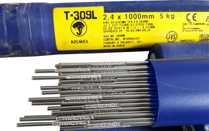 Que Hàn TIG Inox 2.4mm Kiswel T309L - hình ảnh sản phẩm thực tế 1