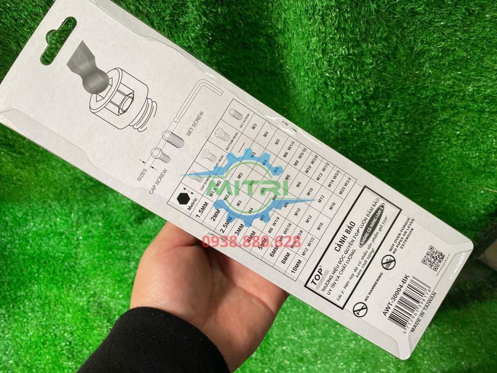 Bộ lục giác đầu bi 9 cây hệ mét xi nâu Top AWT-30004-BK - hình ảnh sản phẩm thực tế 3