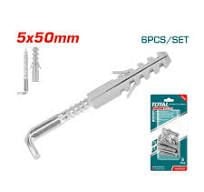 Bộ 6 tắc kê và vít móc chữ L 5.0x50mm Total WJSPK5032 - hình ảnh sản phẩm thực tế 1