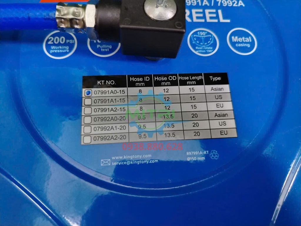 Cuộn Dây Hơi Tự Rút Kingtony 7991A Chính Hãng Có Sẵn Tại Minh Triết - hình ảnh sản phẩm thực tế 6