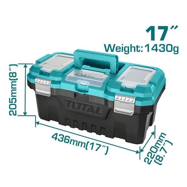 Thùng đựng đồ nghề 17" khóa kim loại Total TPBX0172