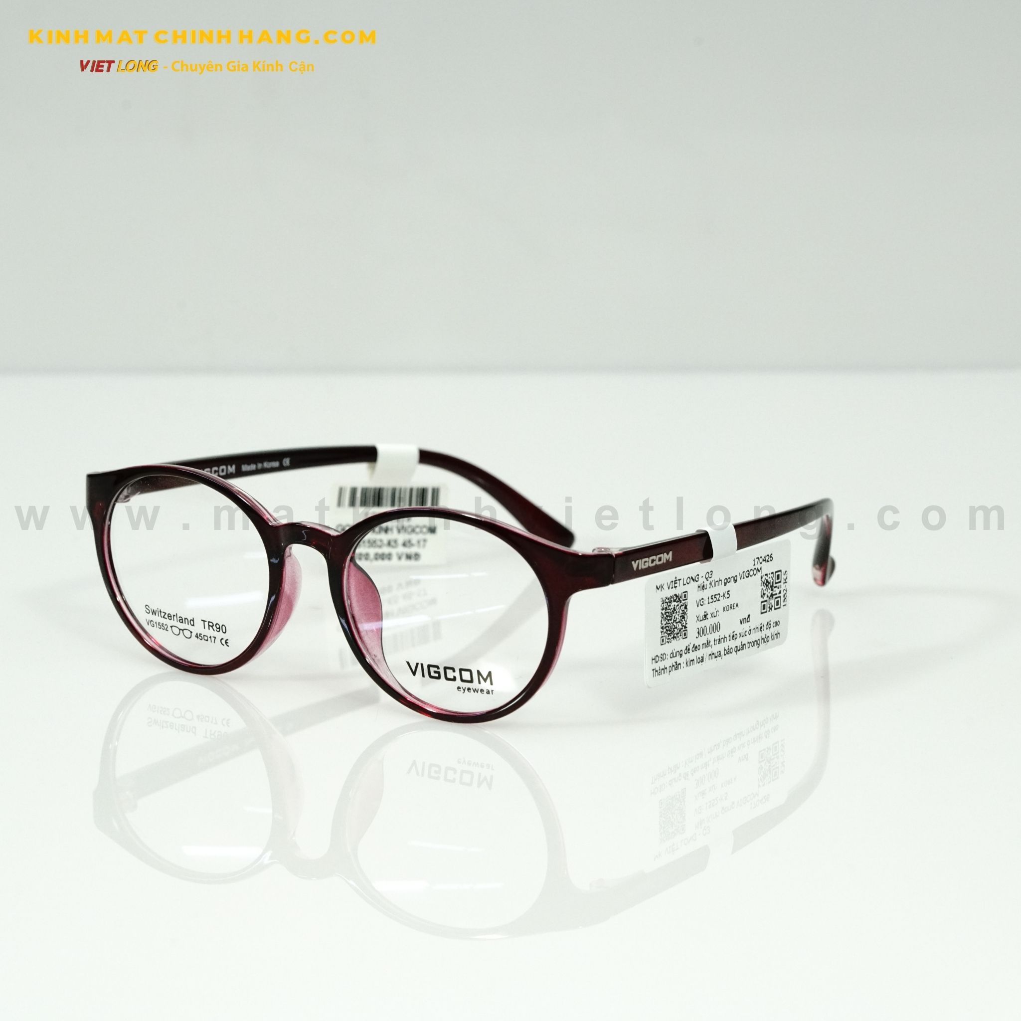  GỌNG KÍNH VIGCOM VG1552-K5 45-17 