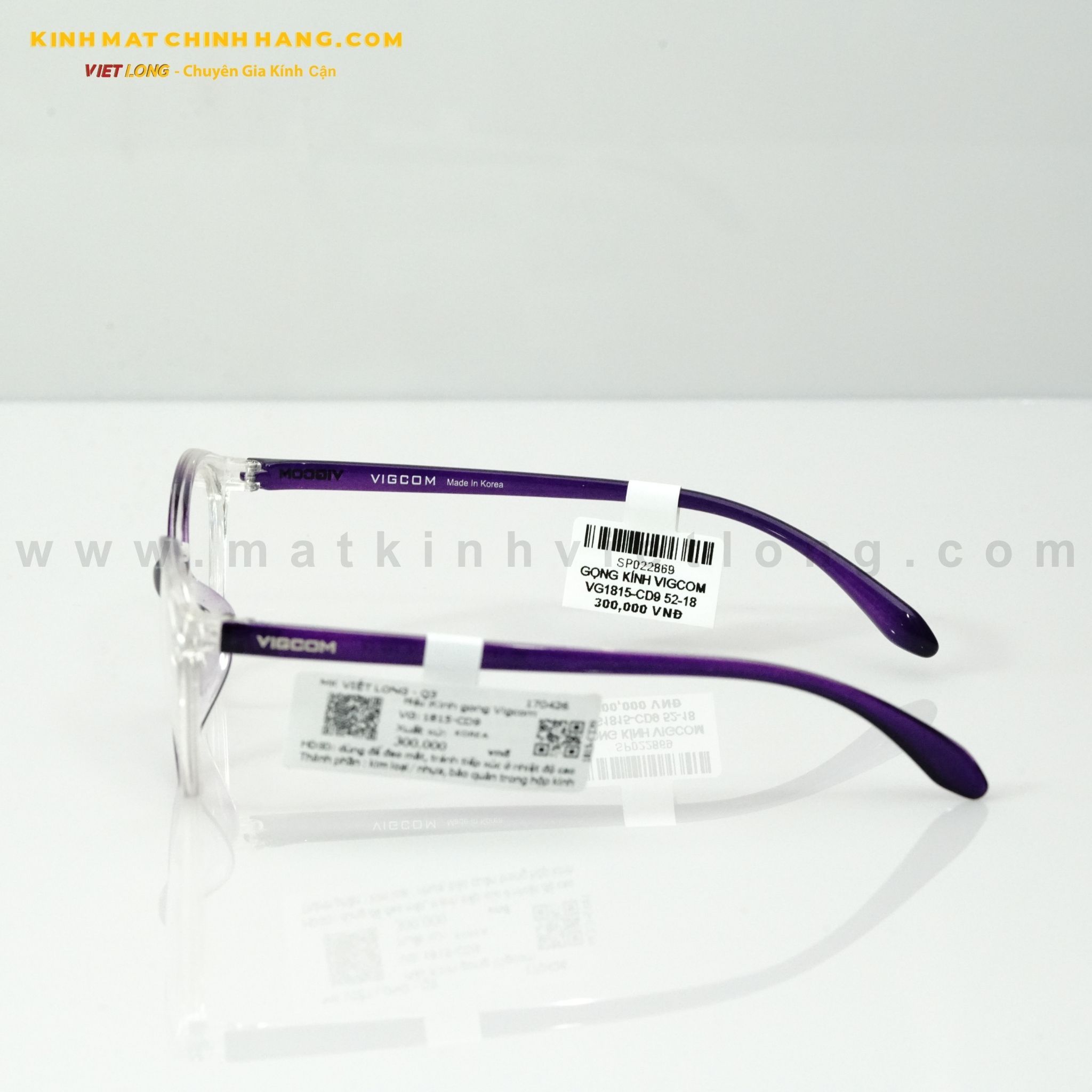  GỌNG KÍNH VIGCOM VG1815-CD9 52-18 