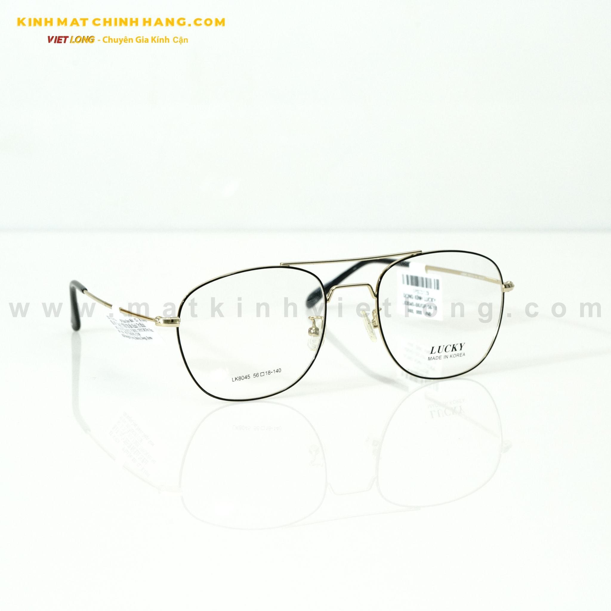  GỌNG KÍNH LUCKY LK8045-BK/GP 56-18 