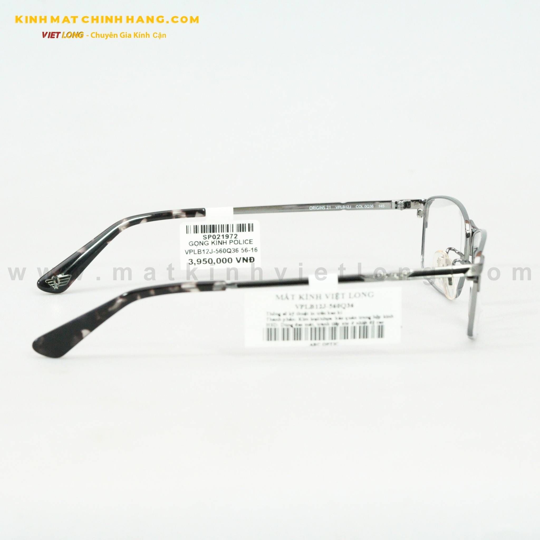  GỌNG KÍNH POLICE VPLB12J-560Q36 56-16 